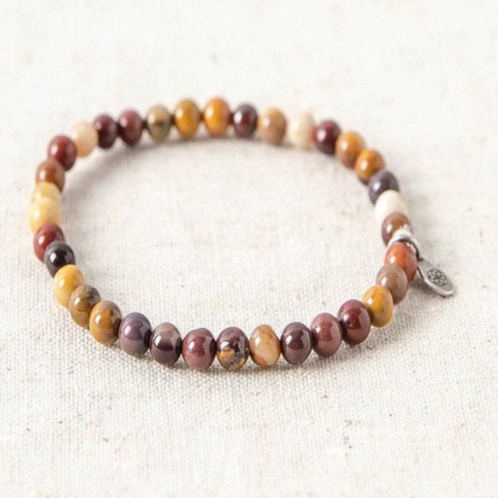 New Sivana Mookaite Jasper Mini Gemstone Bracelet Size Large